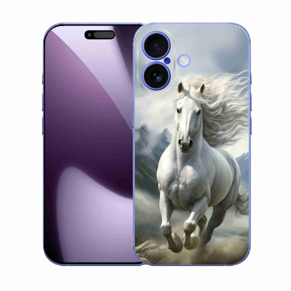 Gelový kryt mmCase na iPhone 17 - běžící bílý kůň 3