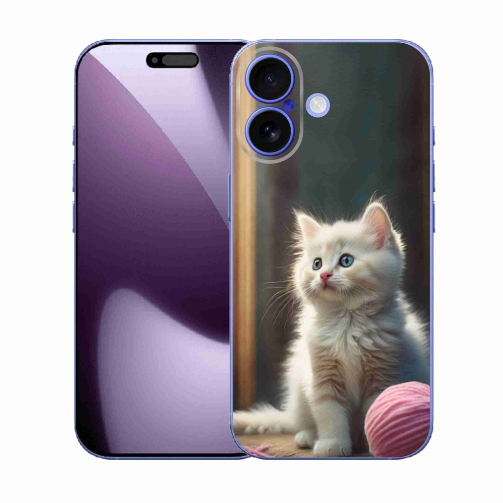 Gelový kryt mmCase na iPhone 17 - bílé kotě 2