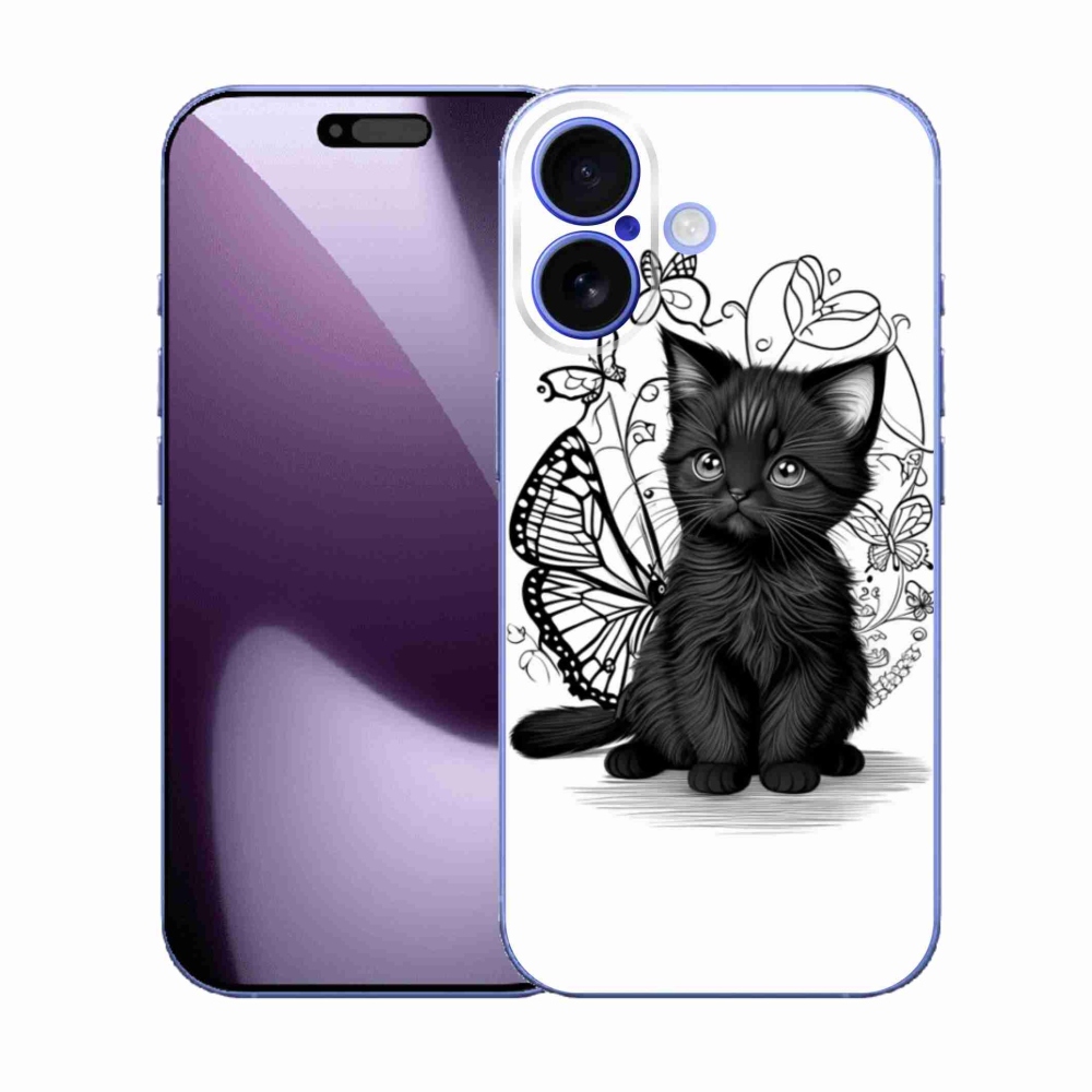 Gelový kryt mmCase na iPhone 17 - černé kotě