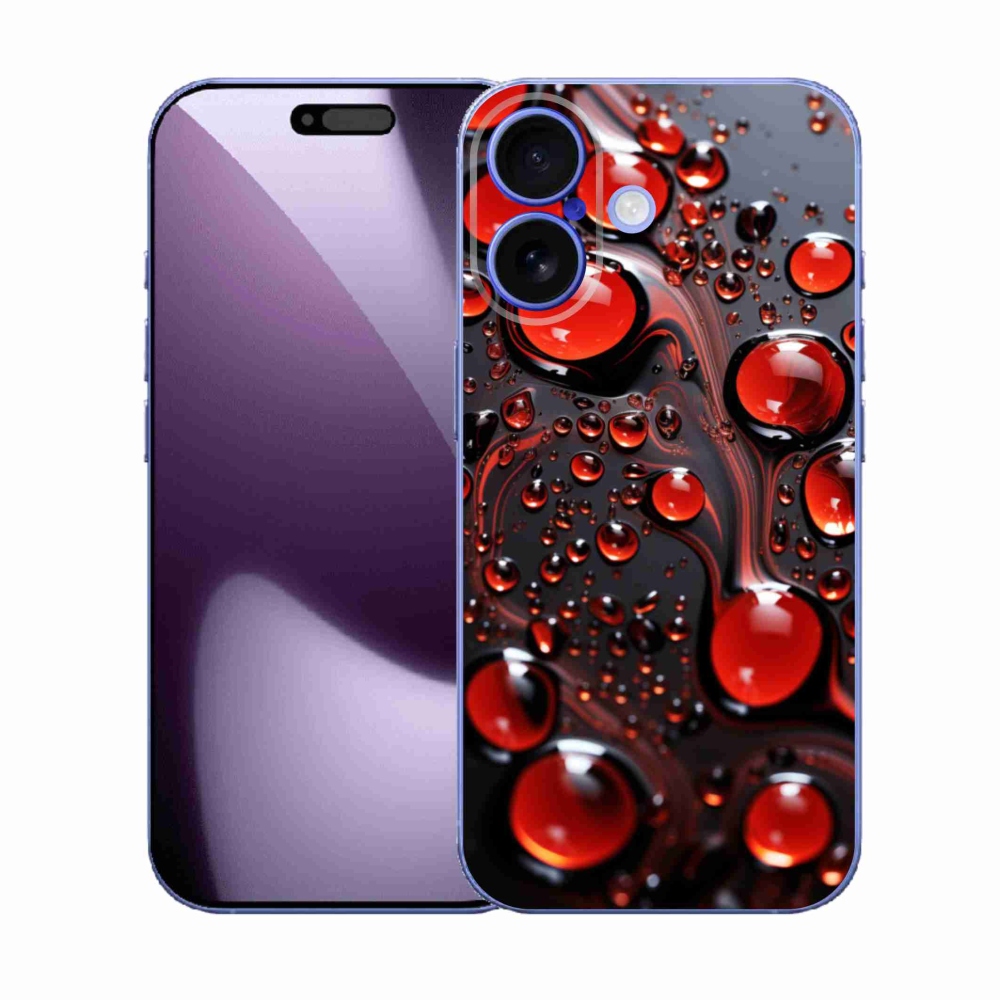 Gelový kryt mmCase na iPhone 17 - červené kapky 2