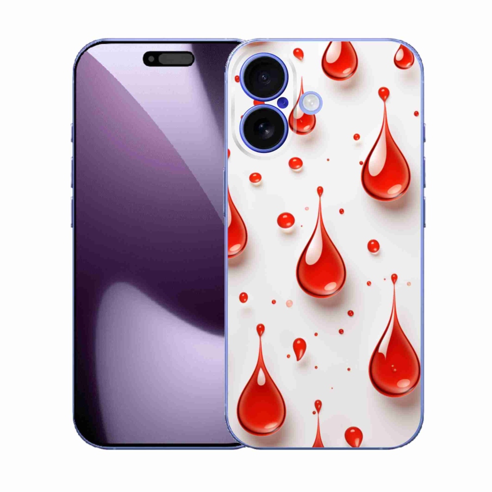 Gelový kryt mmCase na iPhone 17 - červené kapky