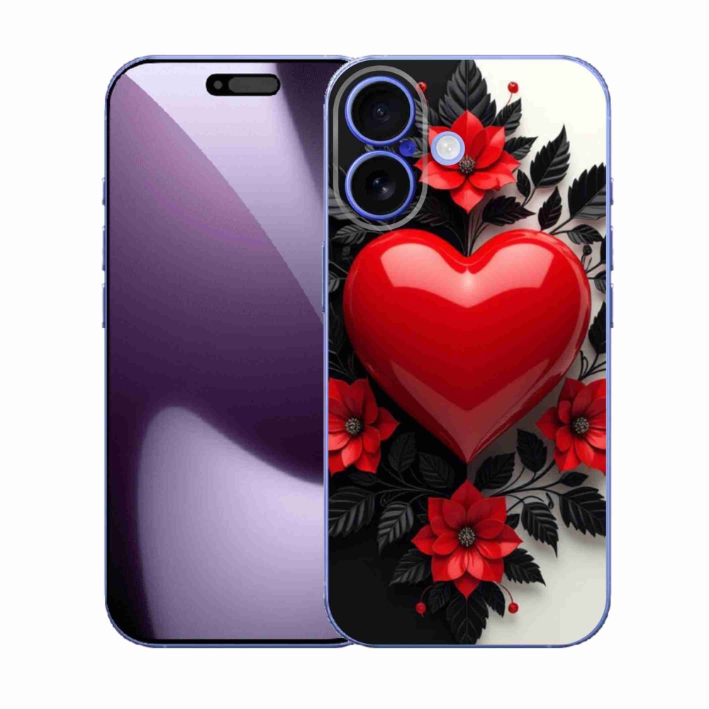 Gelový kryt mmCase na iPhone 17 - červené srdce