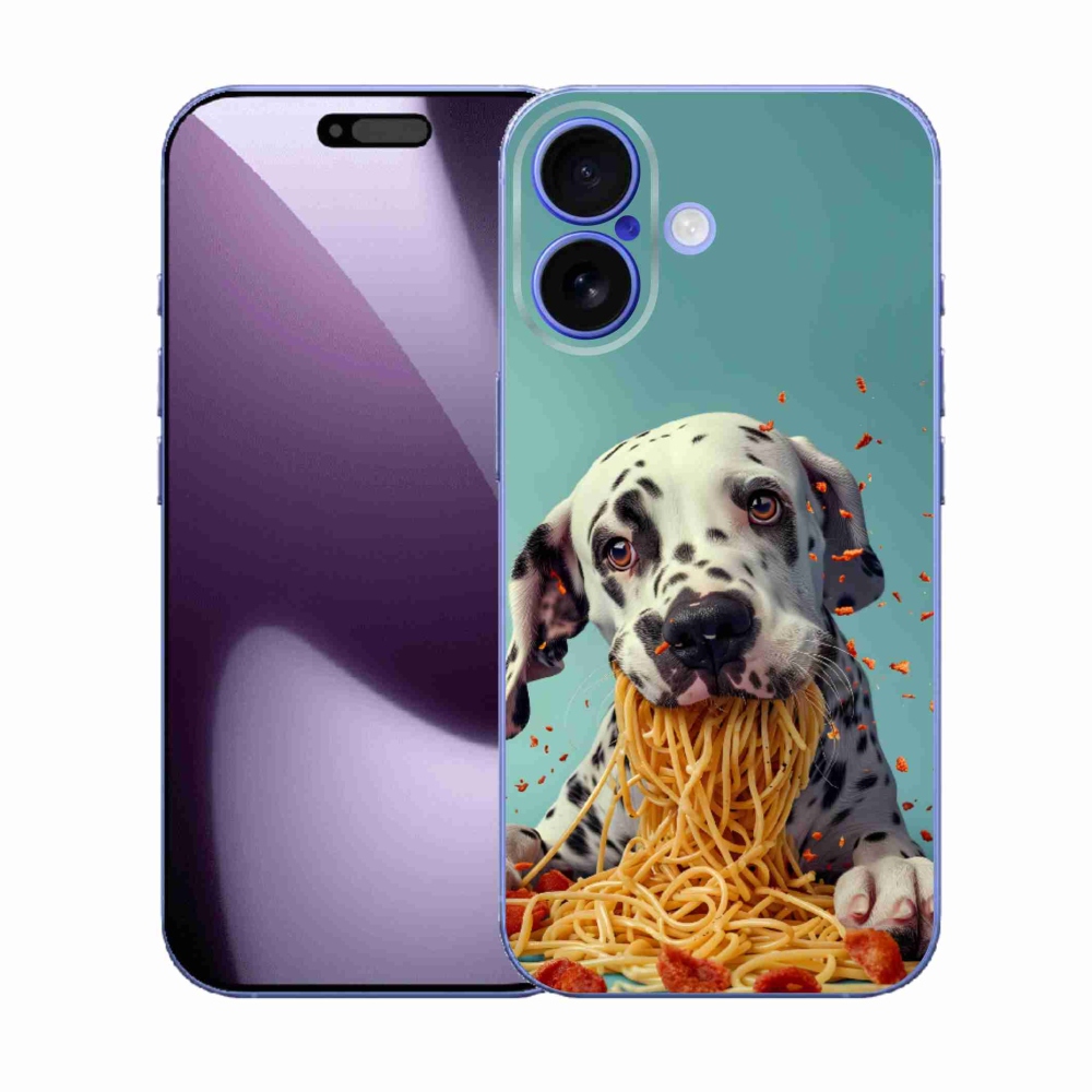 Gelový kryt mmCase na iPhone 17 - dalmatin a špagety
