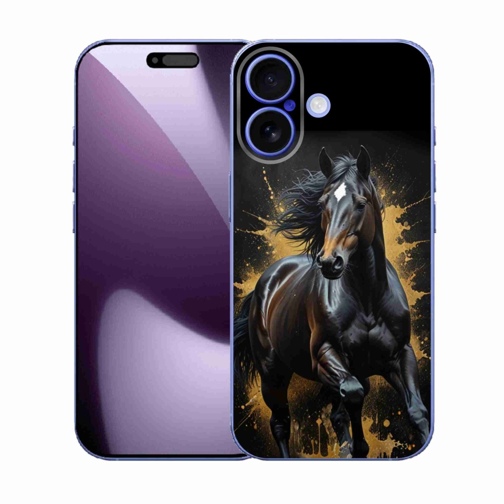 Gelový kryt mmCase na iPhone 17 - elegantní černý hřebec