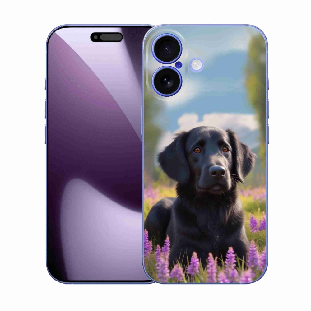 Gelový kryt mmCase na iPhone 17 - elegantní černý retrívr