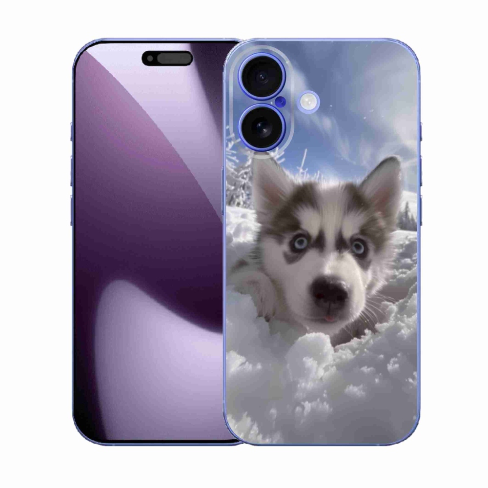Gelový kryt mmCase na iPhone 17 - husky ve sněhu