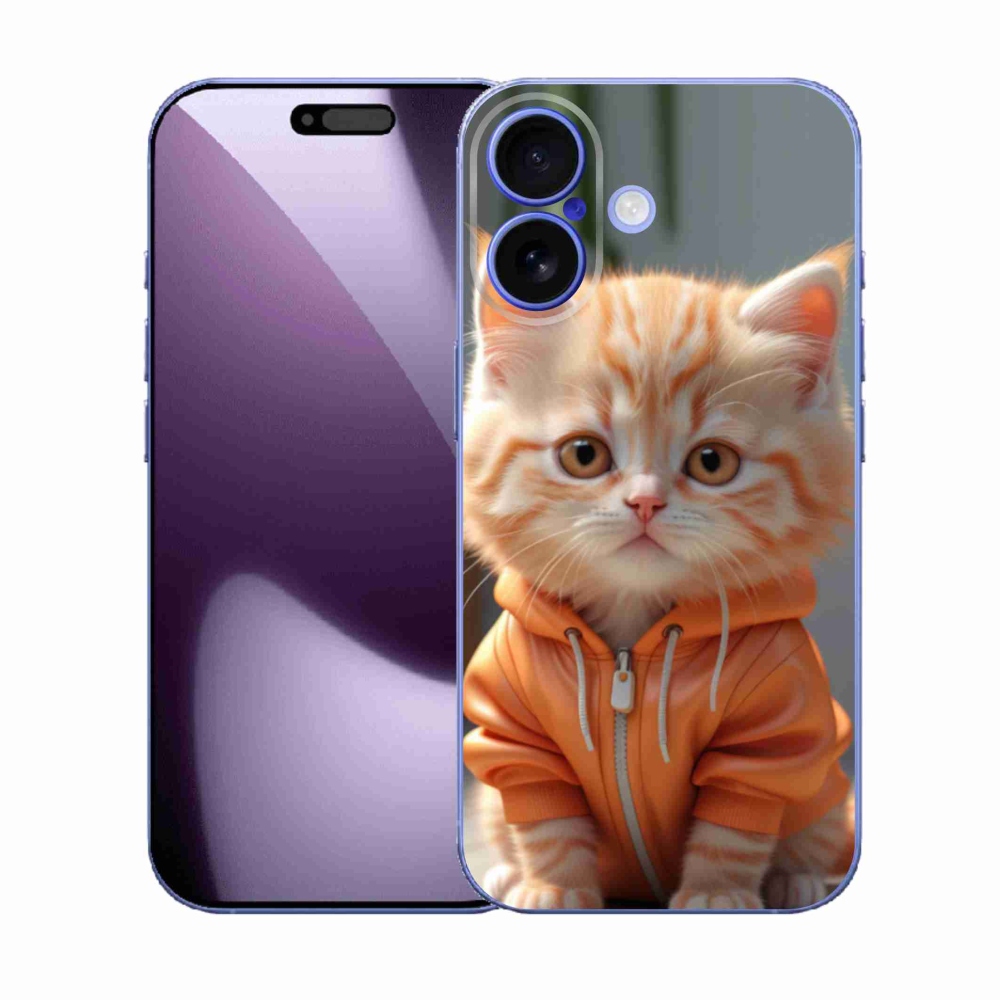 Gelový kryt mmCase na iPhone 17 - kotě v mikině