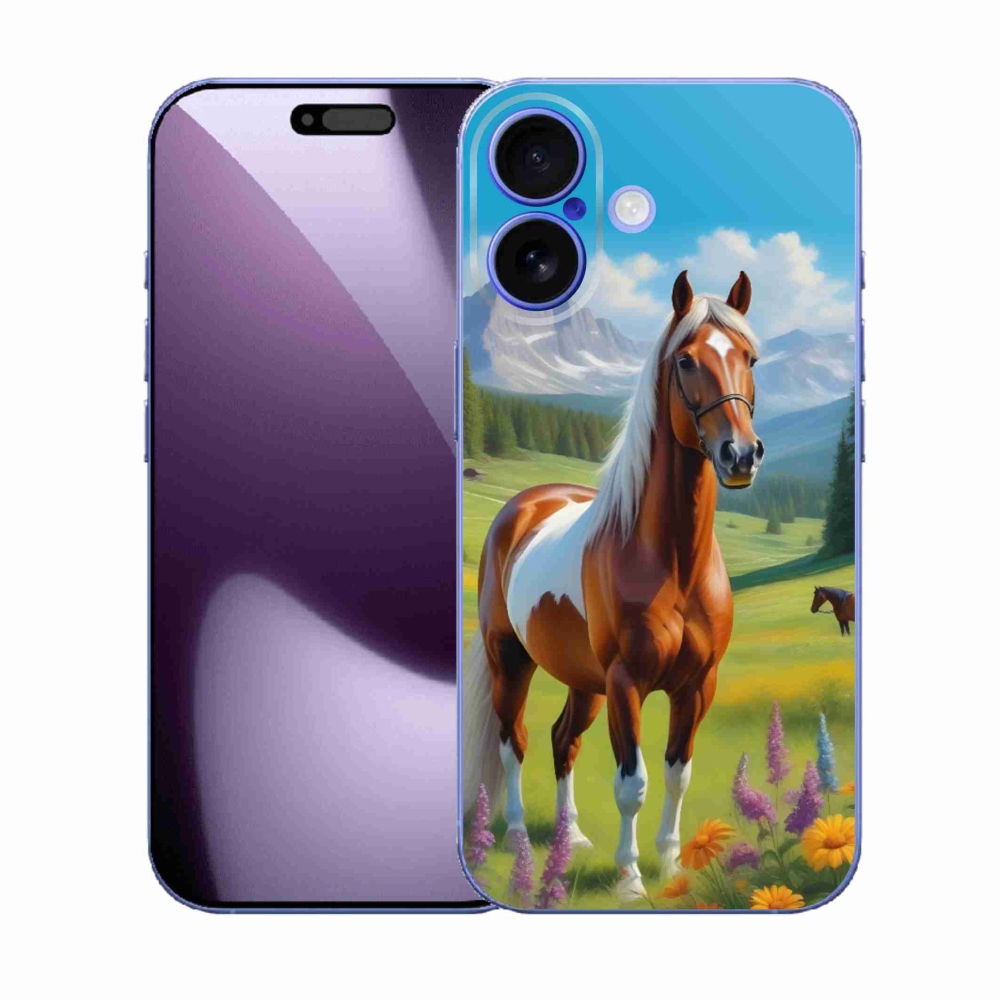 Gelový kryt mmCase na iPhone 17 - kůň na louce