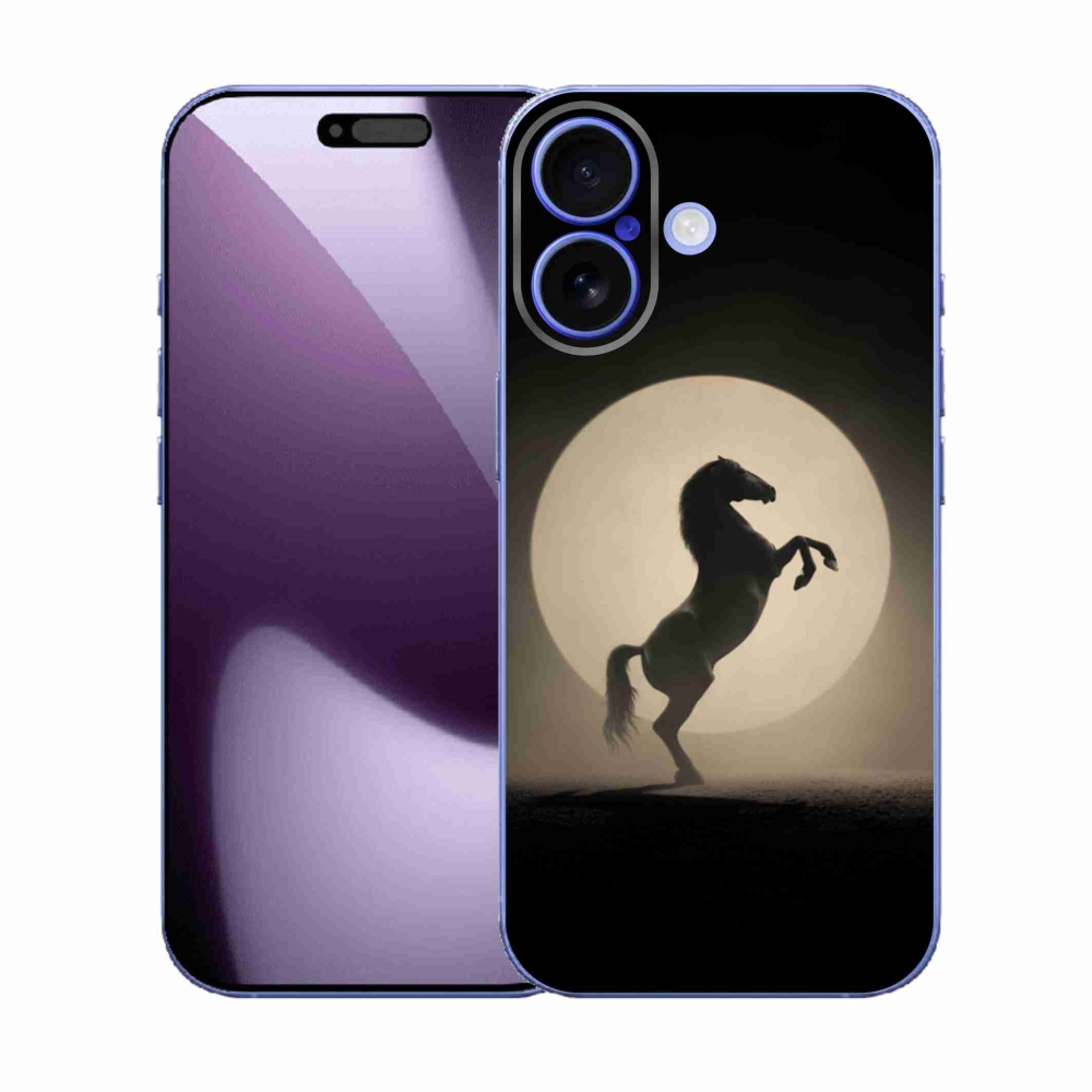 Gelový kryt mmCase na iPhone 17 - kůň v siluetě
