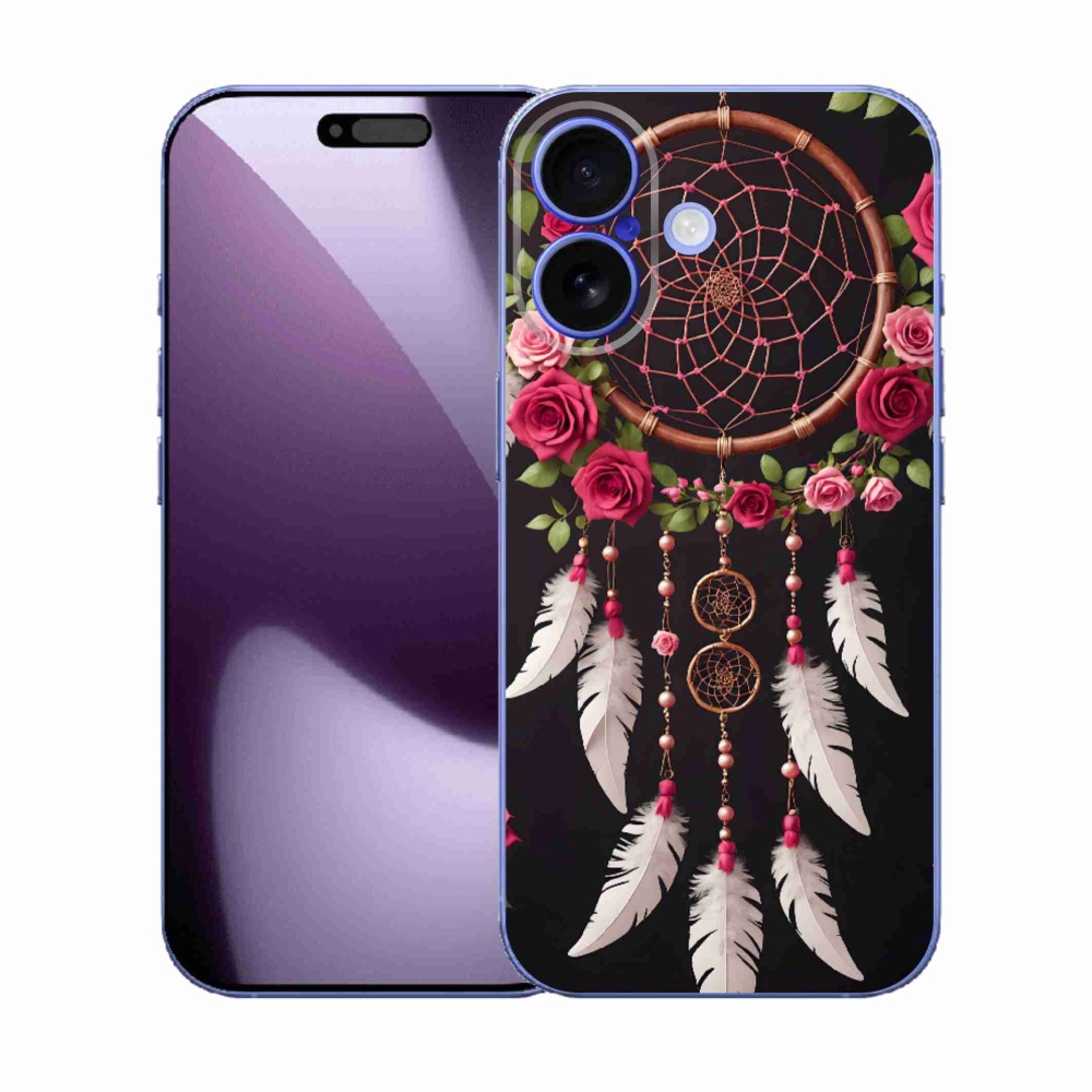 Gelový kryt mmCase na iPhone 17 - lapač snů s růžemi