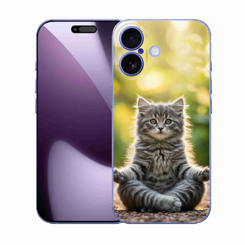 Gelový kryt mmCase na iPhone 17 - meditující kotě