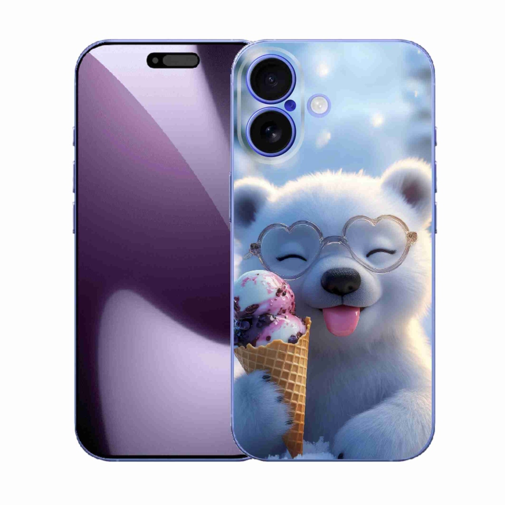 Gelový kryt mmCase na iPhone 17 - medvídek se zmrzlinou