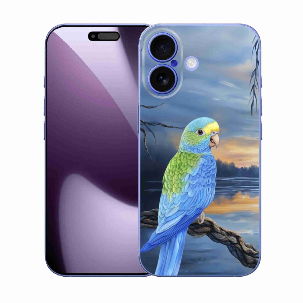 Gelový kryt mmCase na iPhone 17 - modrý papoušek