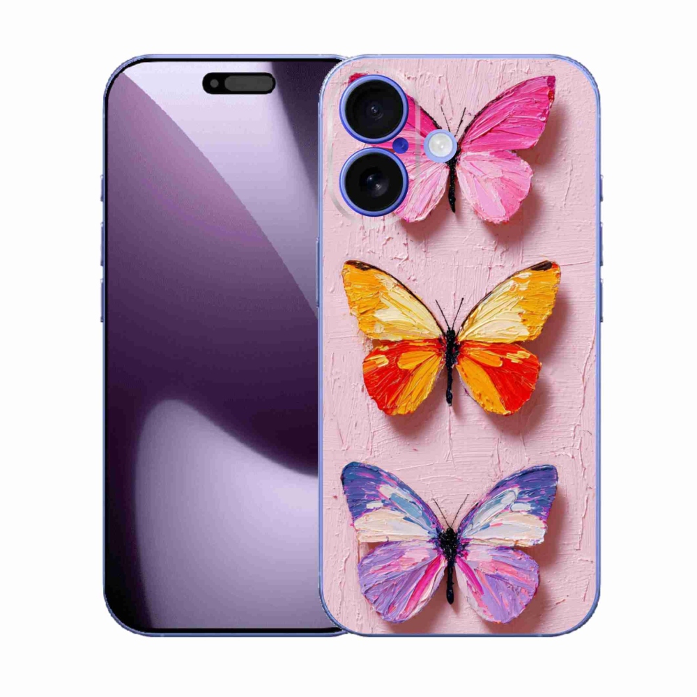 Gelový kryt mmCase na iPhone 17 - motýlí trojice