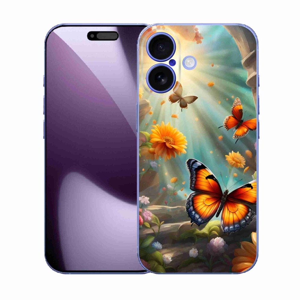 Gelový kryt mmCase na iPhone 17 - motýlí zahrada 2