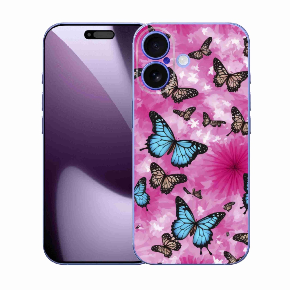 Gelový kryt mmCase na iPhone 17 - motýlí zahrada