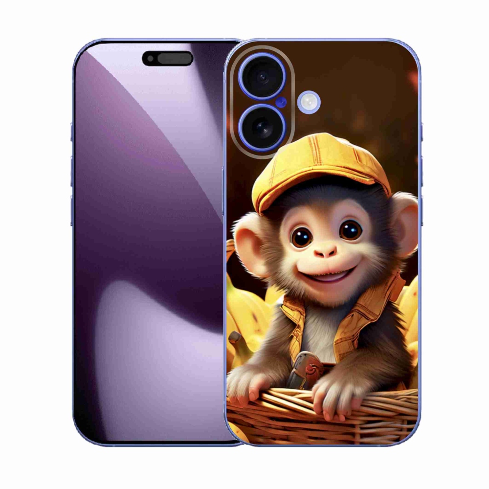 Gelový kryt mmCase na iPhone 17 - opice v košíku