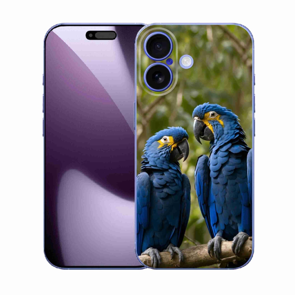 Gelový kryt mmCase na iPhone 17 - papouščí duo