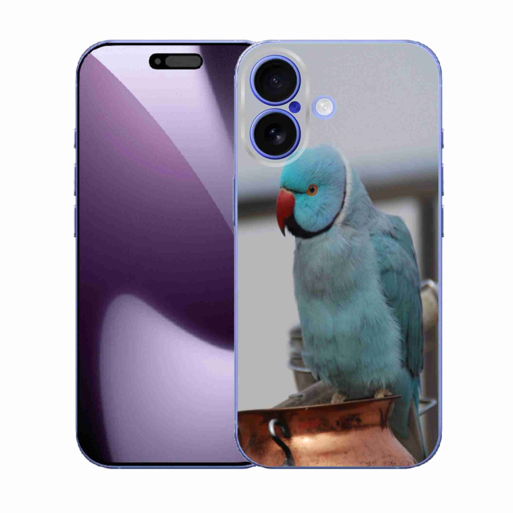 Gelový kryt mmCase na iPhone 17 - papoušek alexandr modrý