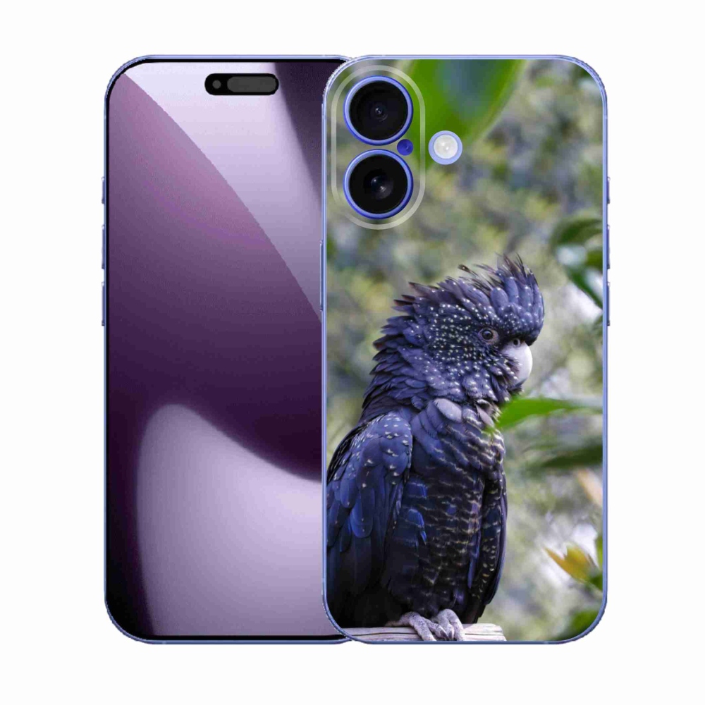 Gelový kryt mmCase na iPhone 17 - papoušek kakadu černý