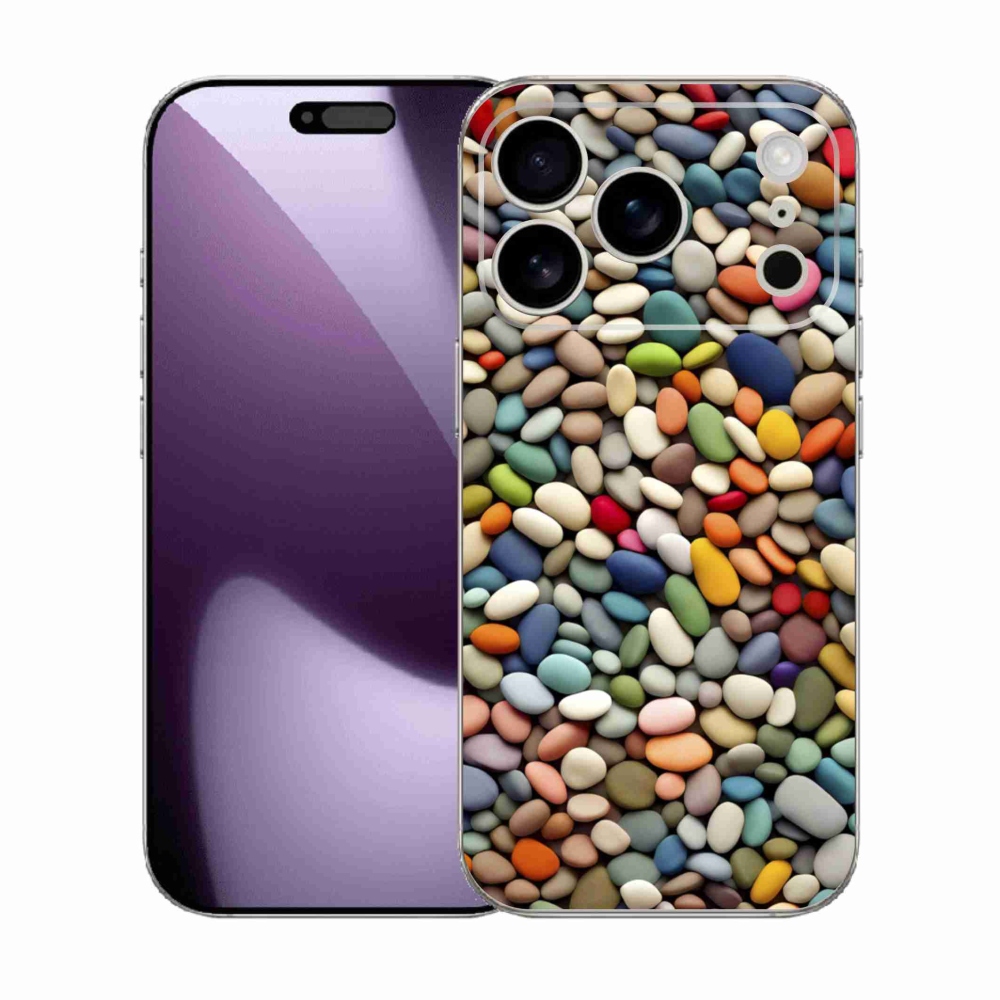 Gelový kryt mmCase na iPhone 17 Pro - barevné kamínky 2