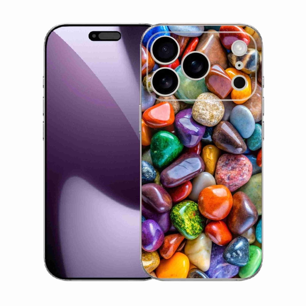 Gelový kryt mmCase na iPhone 17 Pro - barevné kamínky