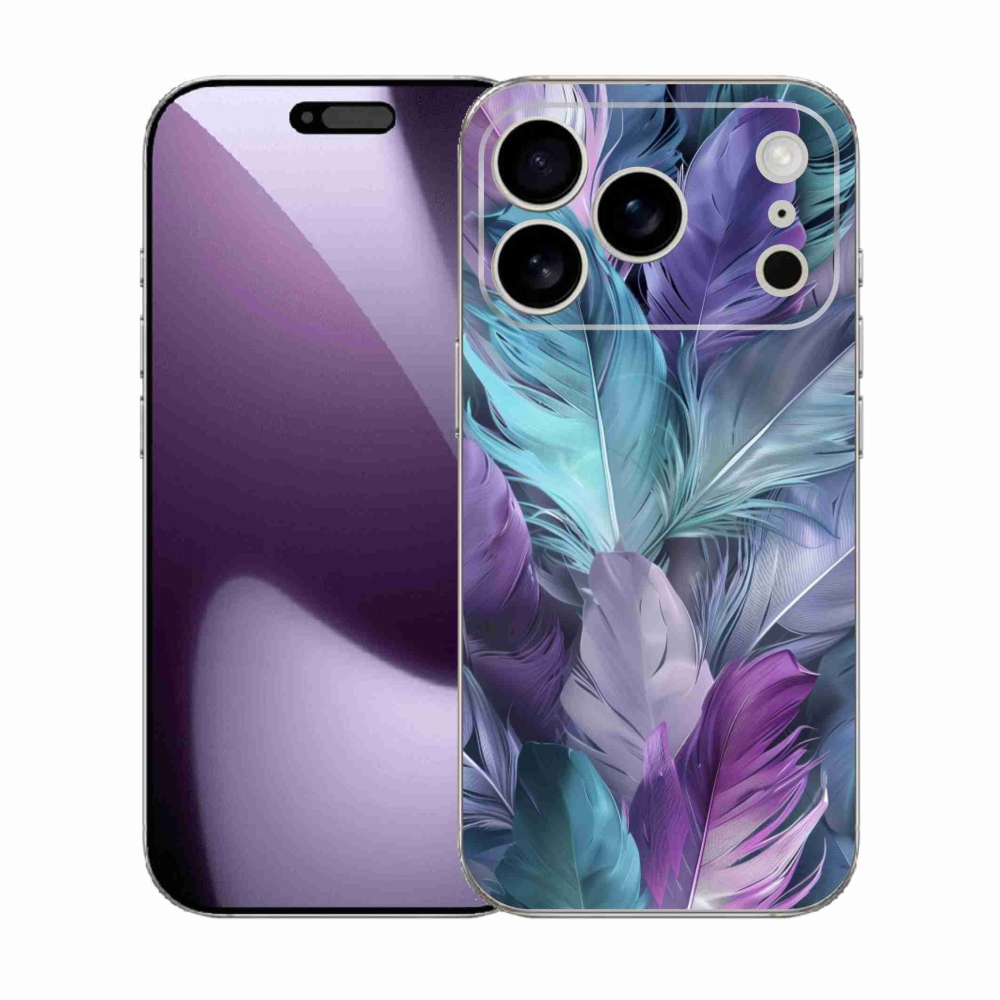 Gelový kryt mmCase na iPhone 17 Pro - barevné peří 2