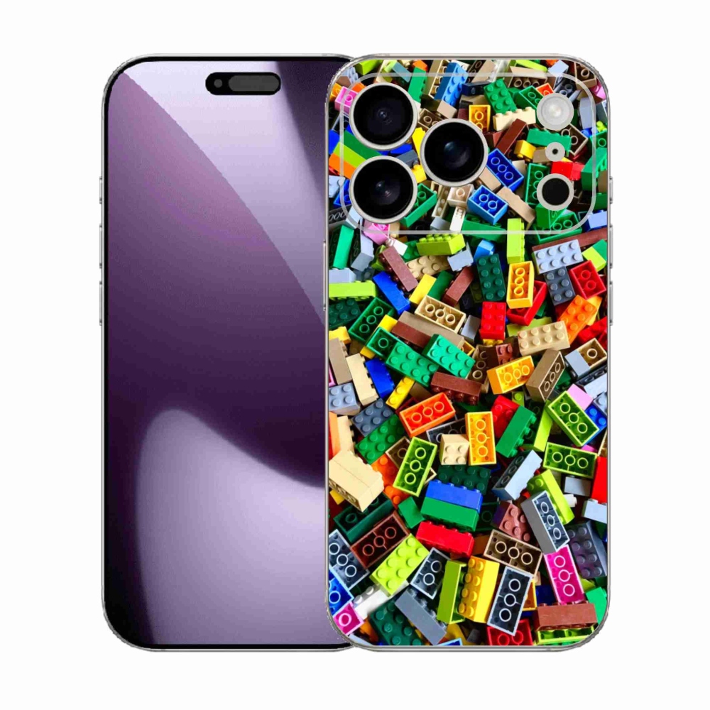 Gelový kryt mmCase na iPhone 17 Pro - barevné stavební kostky