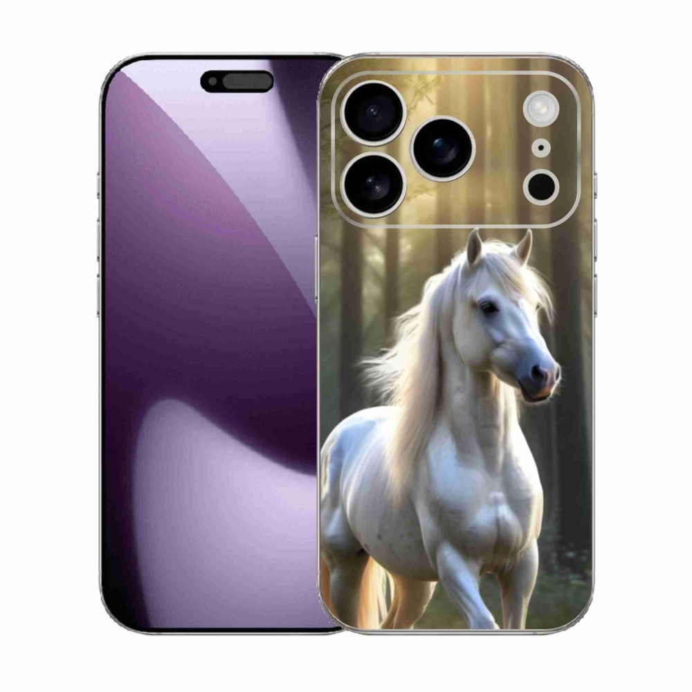 Gelový kryt mmCase na iPhone 17 Pro - bílý kůň 3