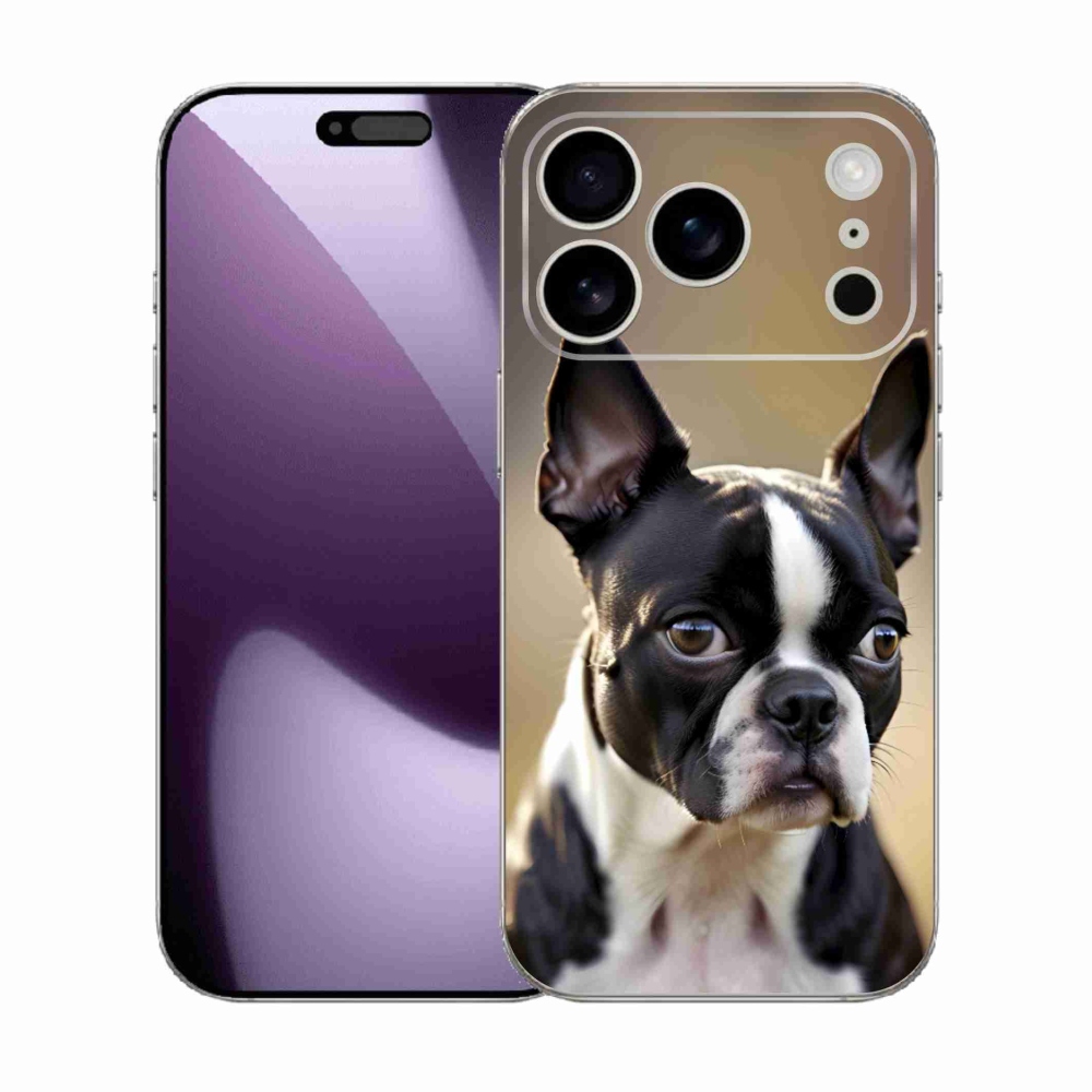 Gelový kryt mmCase na iPhone 17 Pro - bostonský teriér