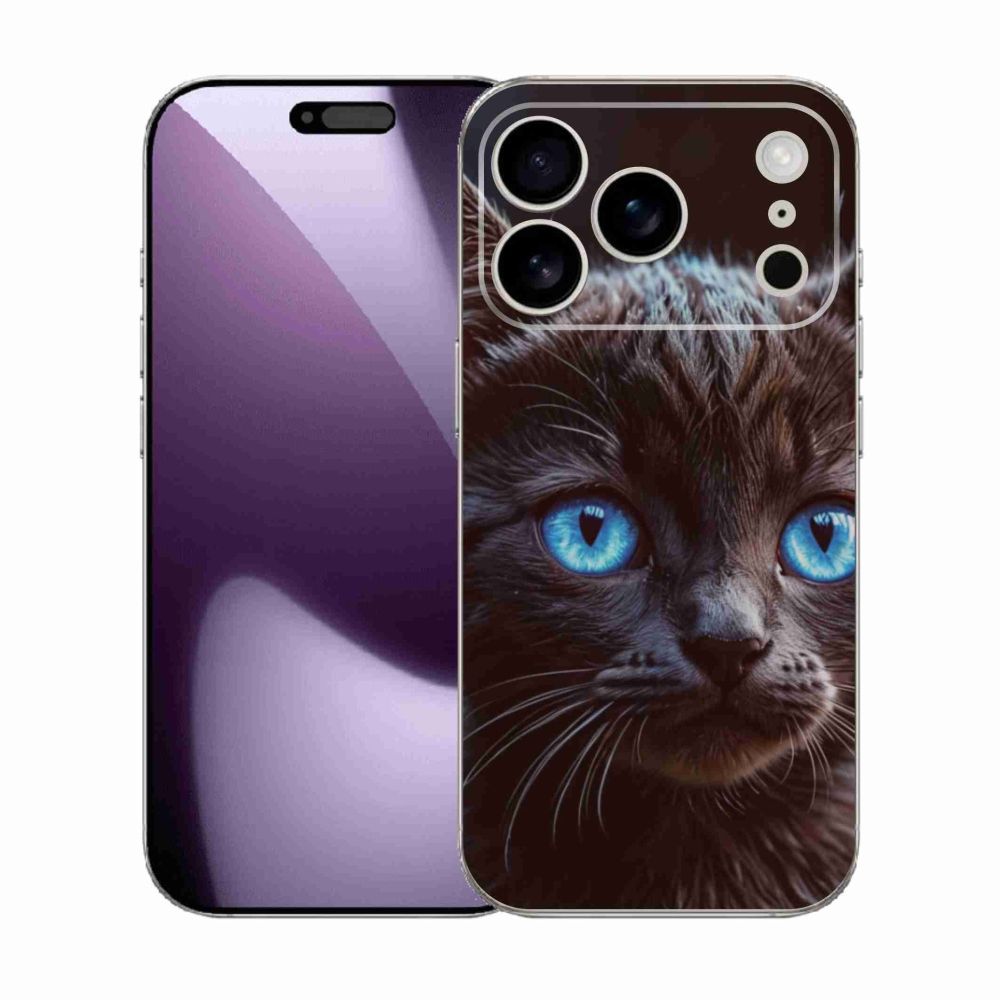 Gelový kryt mmCase na iPhone 17 Pro - černé kotě 2