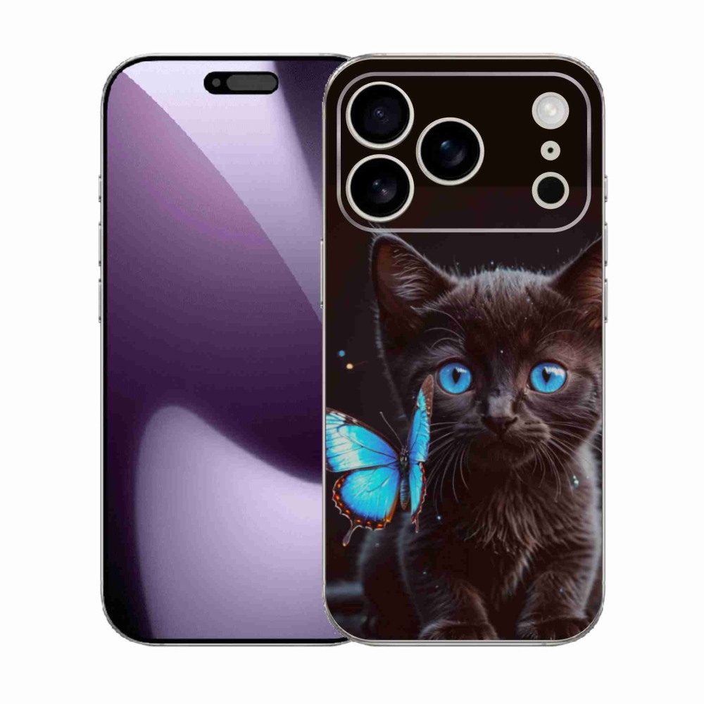 Gelový kryt mmCase na iPhone 17 Pro - černé kotě 3