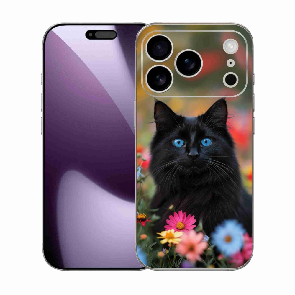 Gelový kryt mmCase na iPhone 17 Pro - černé kotě 4