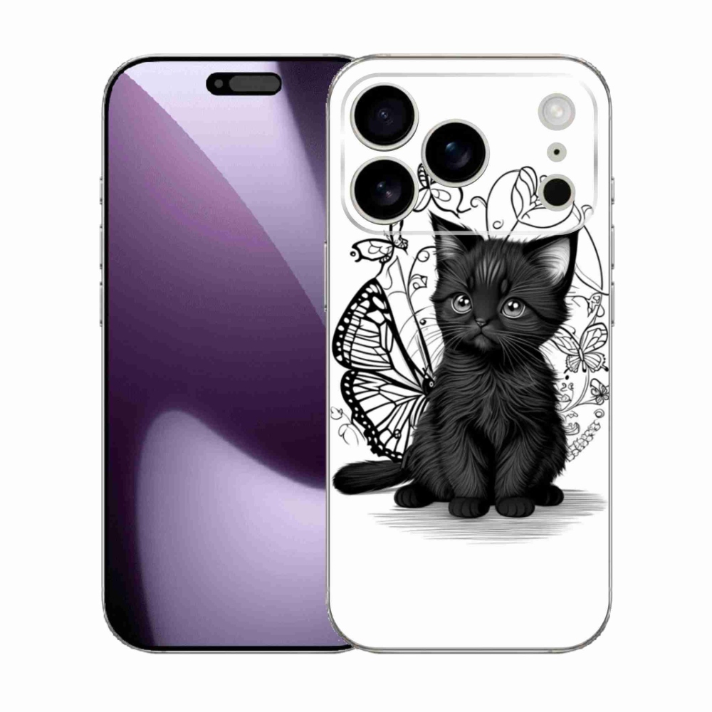 Gelový kryt mmCase na iPhone 17 Pro - černé kotě