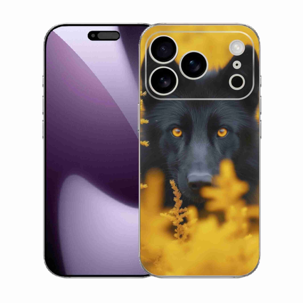 Gelový kryt mmCase na iPhone 17 Pro - černý vlk 2