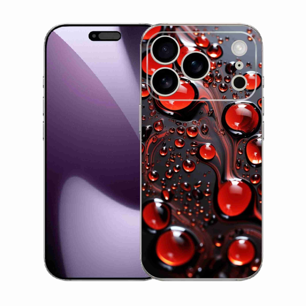 Gelový kryt mmCase na iPhone 17 Pro - červené kapky 2