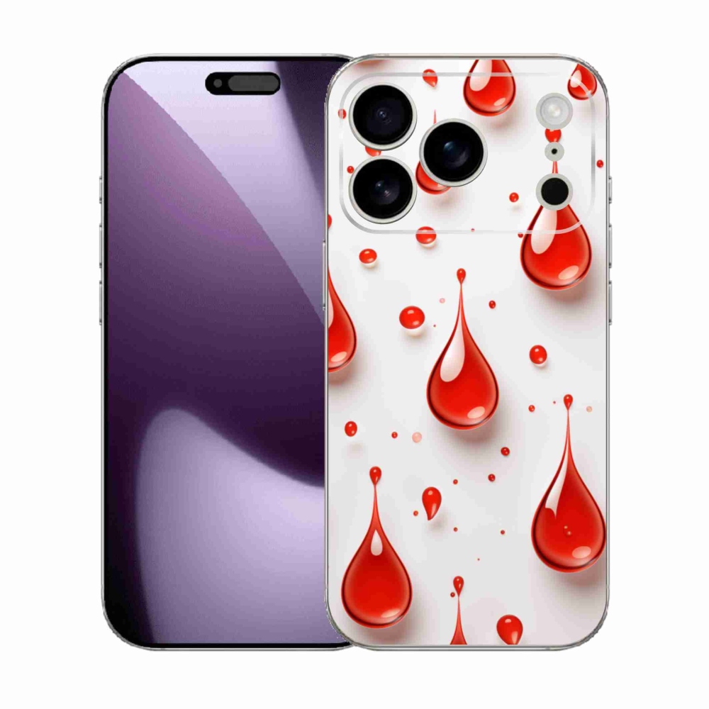 Gelový kryt mmCase na iPhone 17 Pro - červené kapky