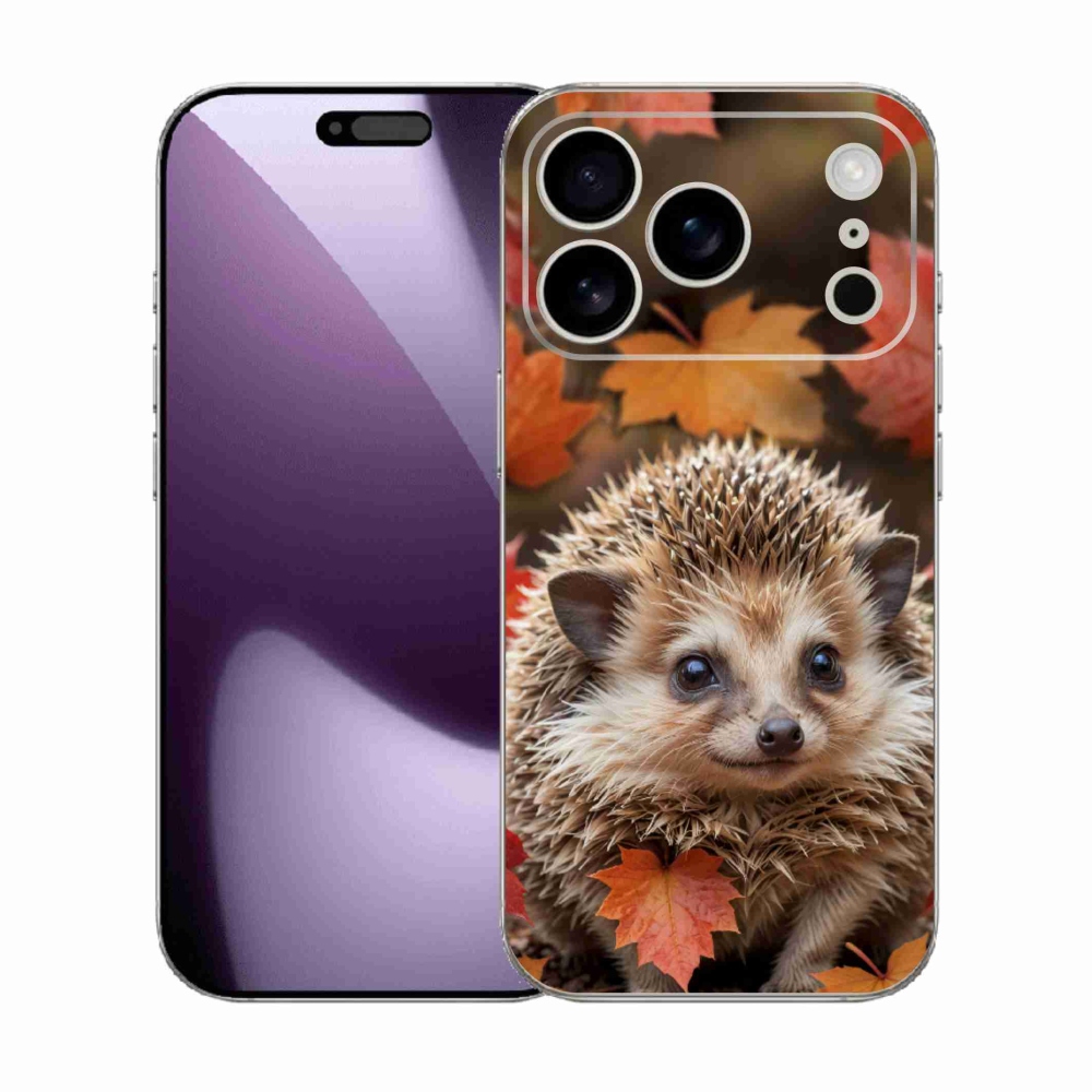 Gelový kryt mmCase na iPhone 17 Pro - ježek v listí