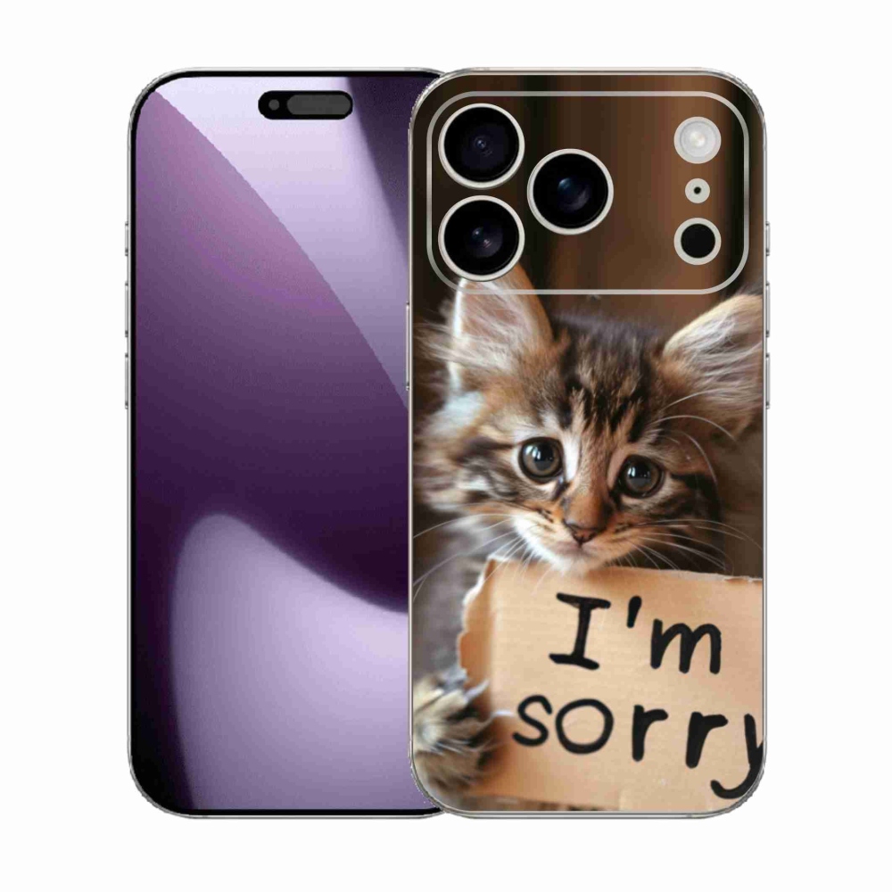 Gelový kryt mmCase na iPhone 17 Pro - kočíčí omluva