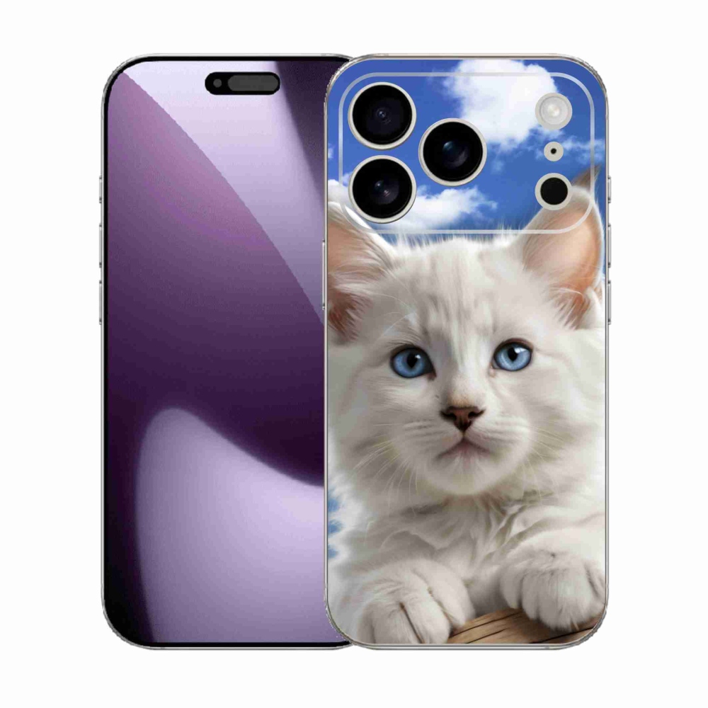 Gelový kryt mmCase na iPhone 17 Pro - kotě a oblaka