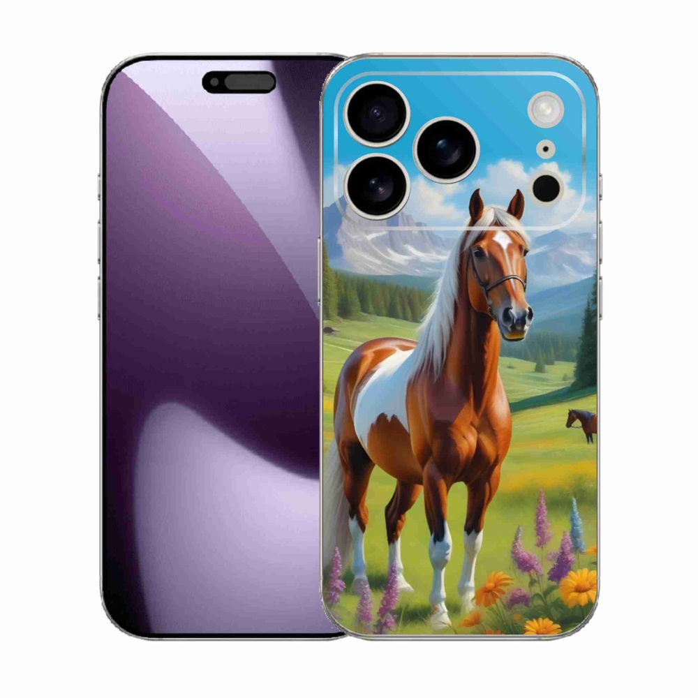 Gelový kryt mmCase na iPhone 17 Pro - kůň na louce