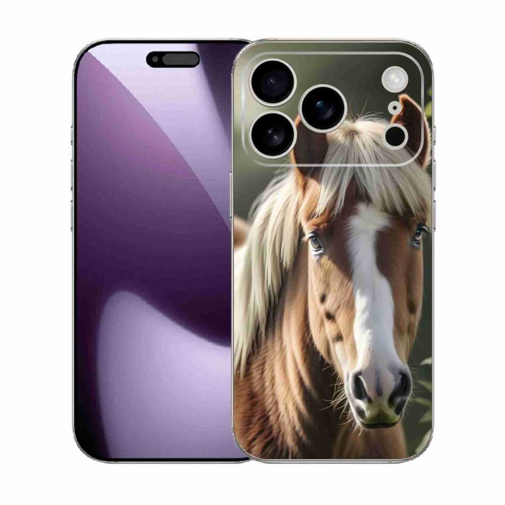 Gelový kryt mmCase na iPhone 17 Pro - kůň se světlou hřívou