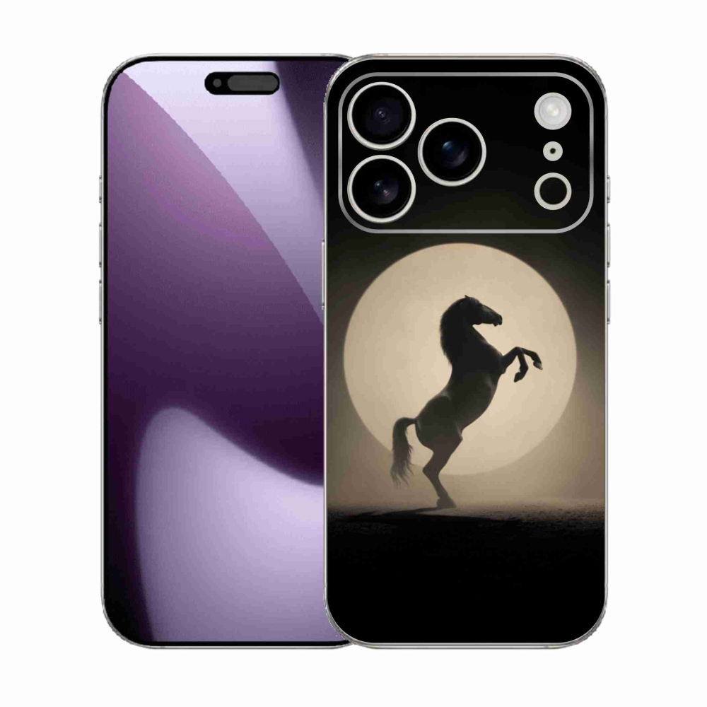 Gelový kryt mmCase na iPhone 17 Pro - kůň v siluetě