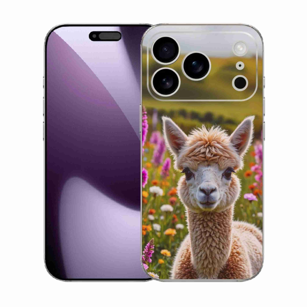 Gelový kryt mmCase na iPhone 17 Pro - lama na louce