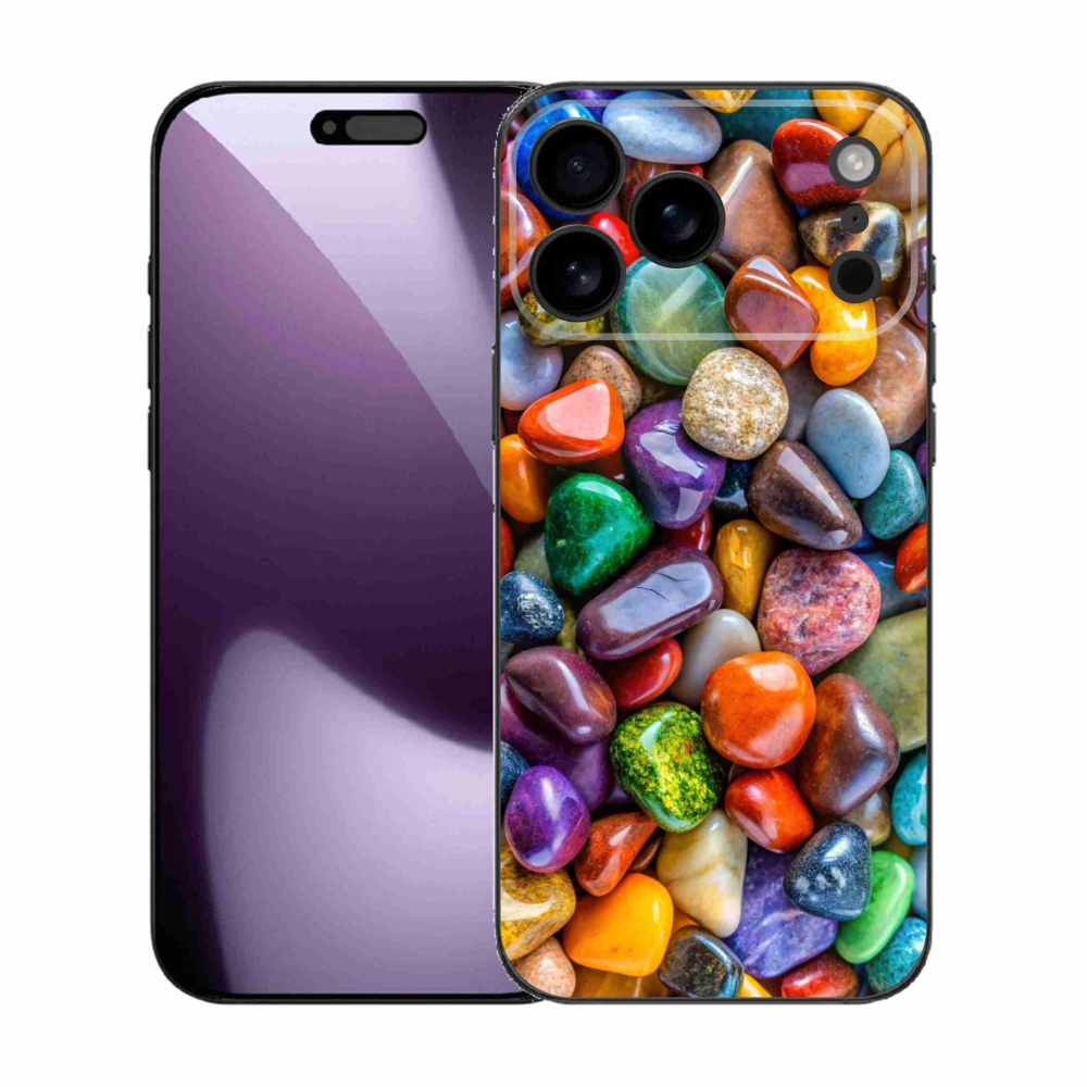 Gelový kryt mmCase na iPhone 17 Pro Max - barevné kamínky