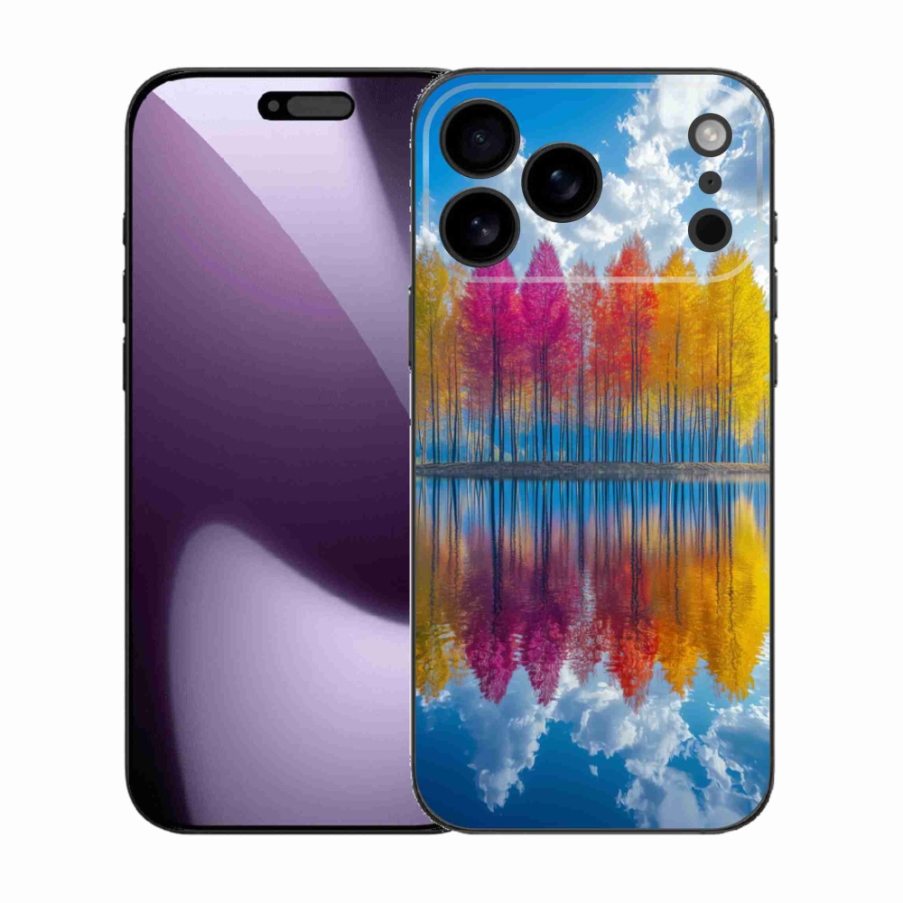 Gelový kryt mmCase na iPhone 17 Pro Max - barevné stromy