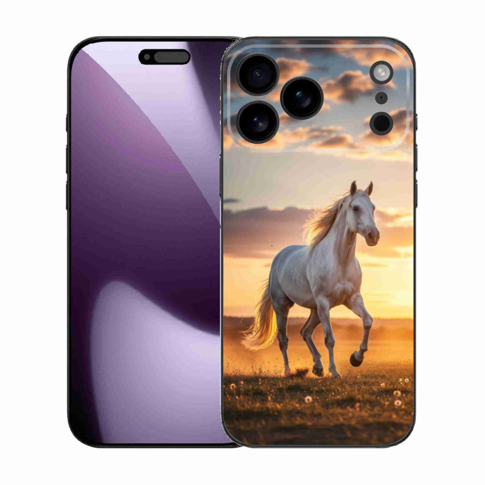 Gelový kryt mmCase na iPhone 17 Pro Max - běžící bílý kůň 2