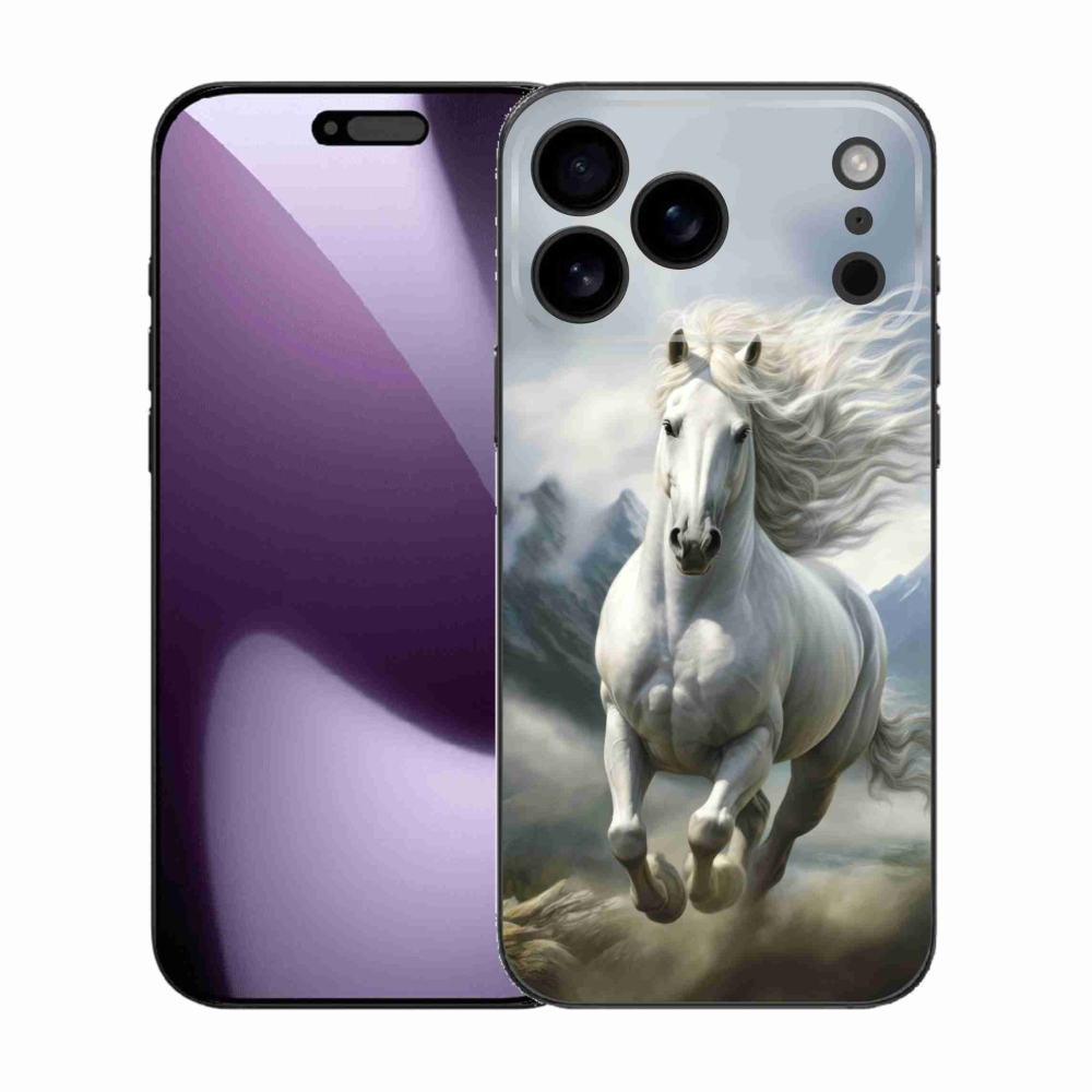 Gelový kryt mmCase na iPhone 17 Pro Max - běžící bílý kůň 3
