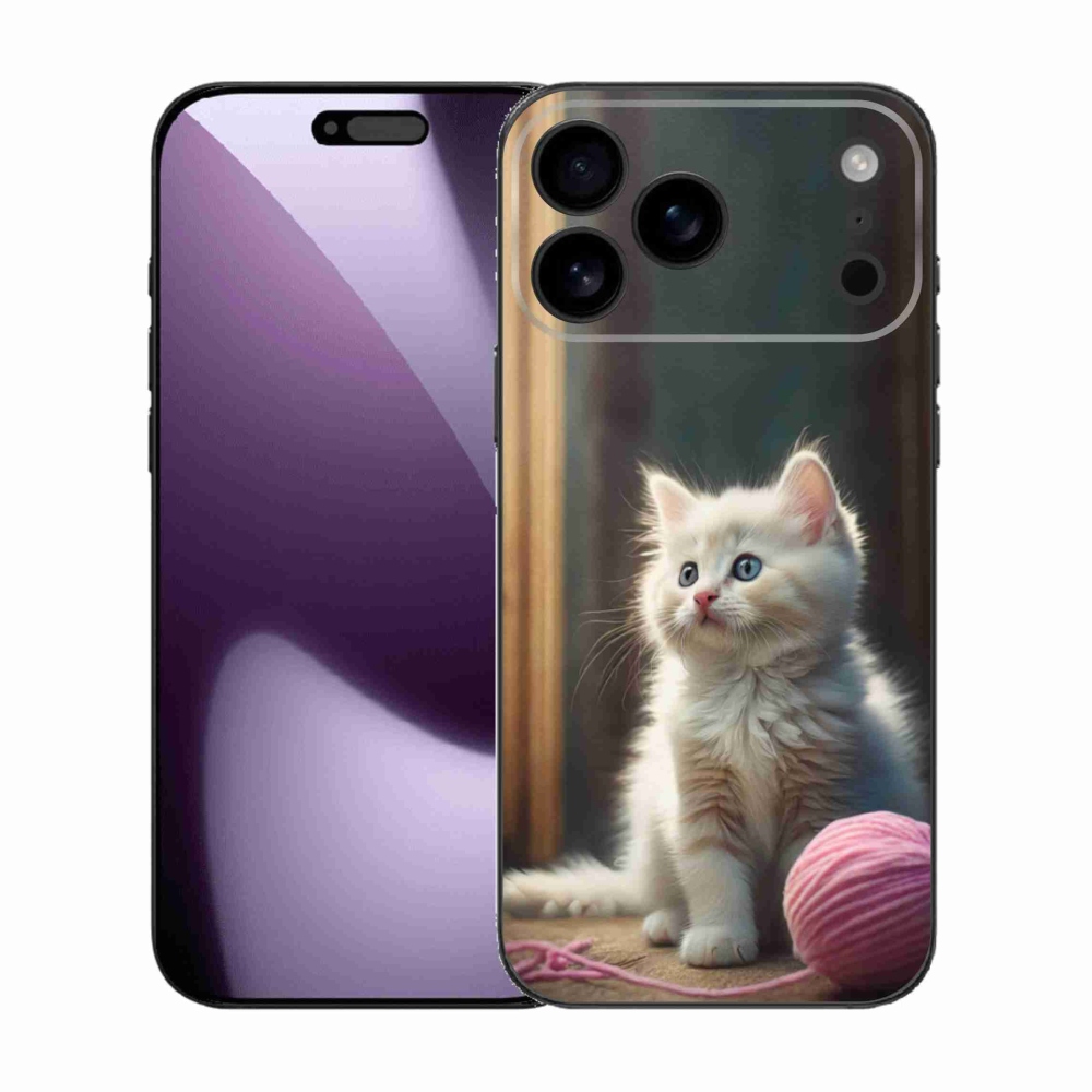 Gelový kryt mmCase na iPhone 17 Pro Max - bílé kotě 2