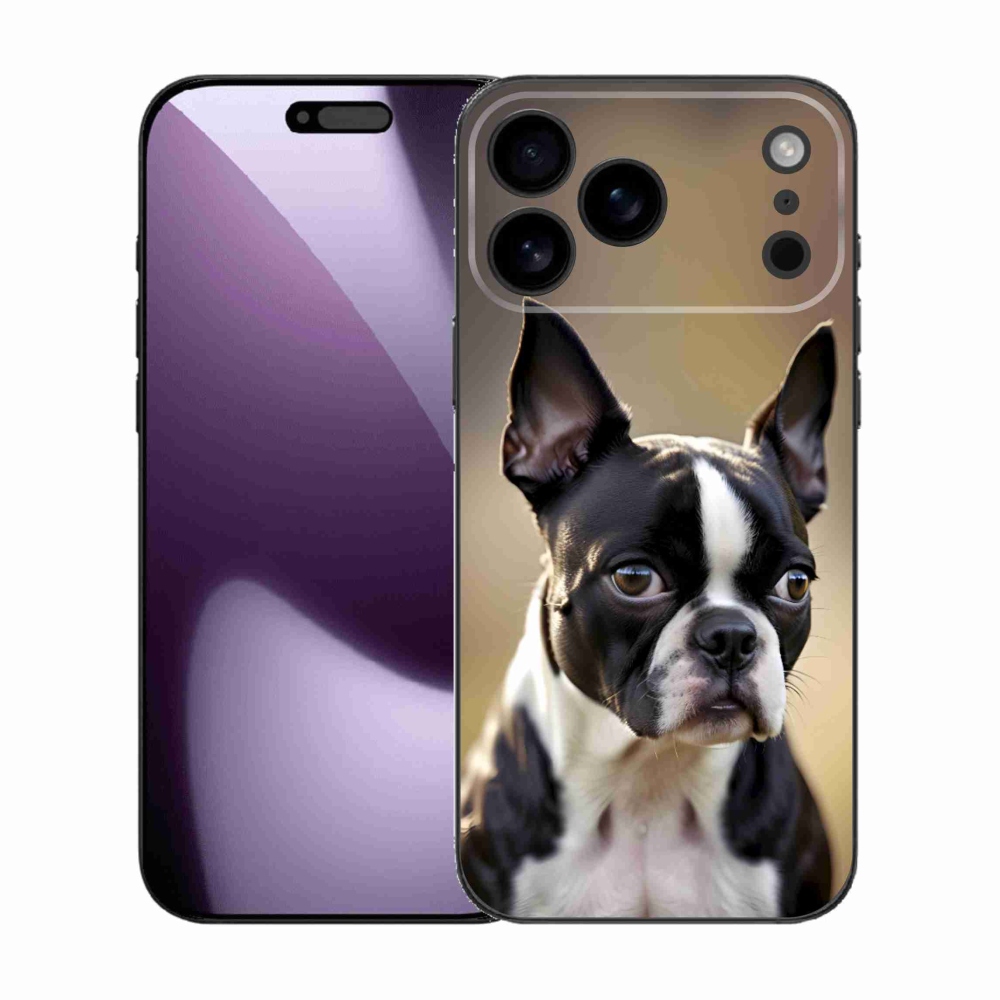Gelový kryt mmCase na iPhone 17 Pro Max - bostonský teriér